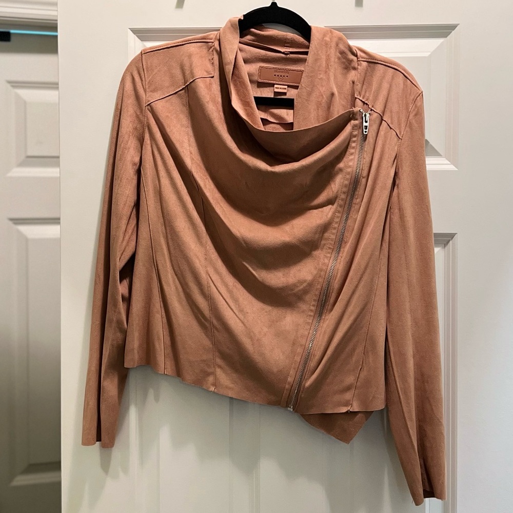 BLANKNYC Drape Front Suede moto Jacket blazer coat - Picture 9 of 16